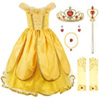 Los mejores  - JerrisApparel Niña Princesa Belle Disfraz Tul Fiesta Trajes Vestido